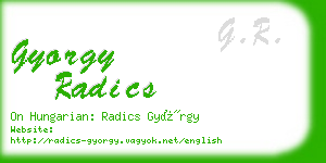 gyorgy radics business card